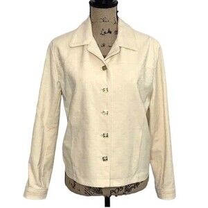 St. John Womens Size Large Vintage Designed Button Long Sleeve Collared Jacket